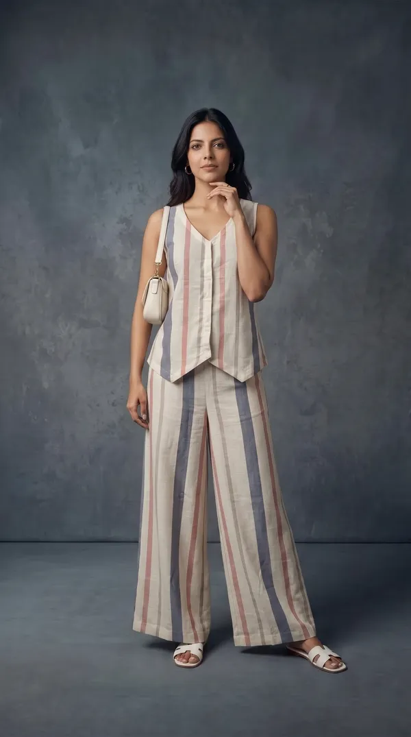 Multicolour_Linen_Cotton_Striped_Sleeveless_Jumpsuit_For_Women
