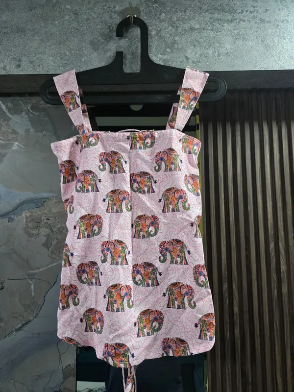 Pink_Elephant_Print_Sleeveless_Romper_for_Girls