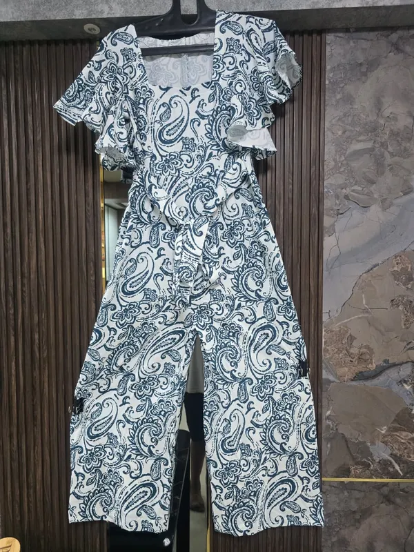 White_Paisley_Print_Wide_Leg_Jumpsuit_for_Women