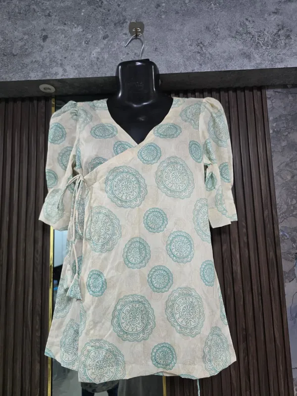 Cream_Printed_Wrap_Style_Top_for_Women