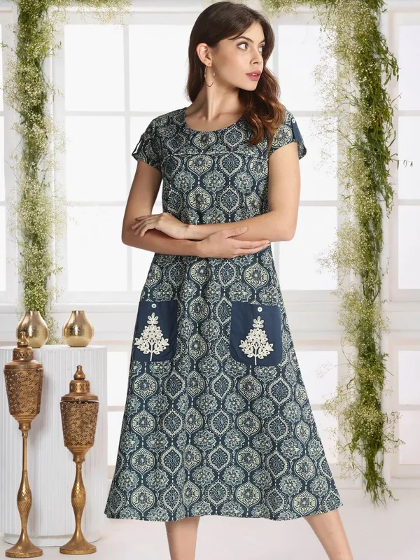 Blue_Ethnic_Motifs_Midi_Dress_with_Embroidered_Patch_Pockets_&_Shoulder_Tabs
