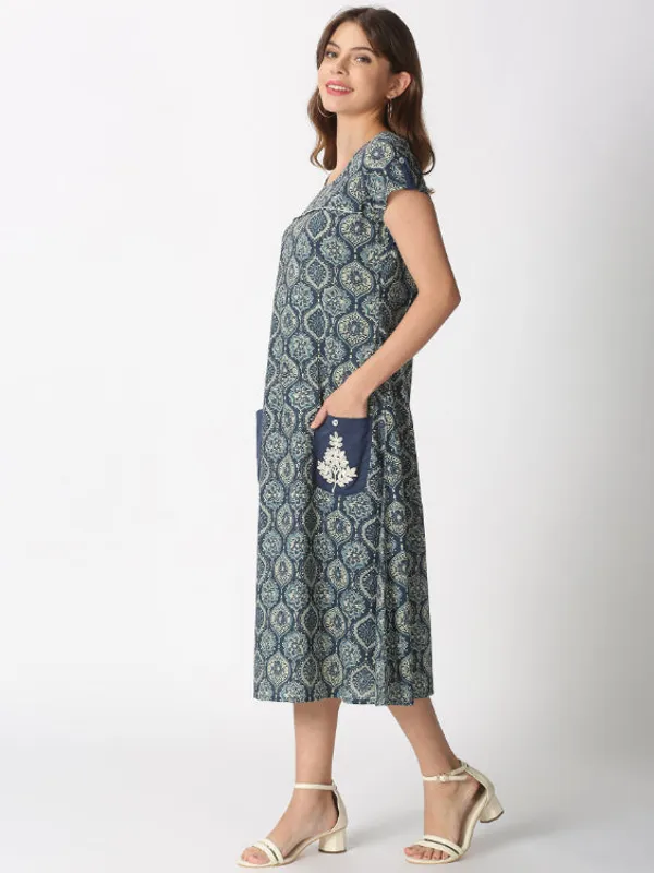 Blue_Ethnic_Motifs_Midi_Dress_with_Embroidered_Patch_Pockets_&_Shoulder_Tabs