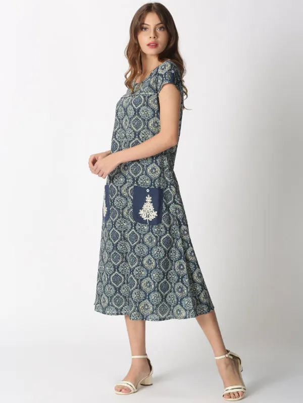 Blue_Ethnic_Motifs_Midi_Dress_with_Embroidered_Patch_Pockets_&_Shoulder_Tabs