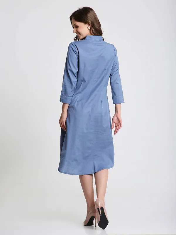Blue_Solid_Midi_Shirt_Dress_with_Pockets