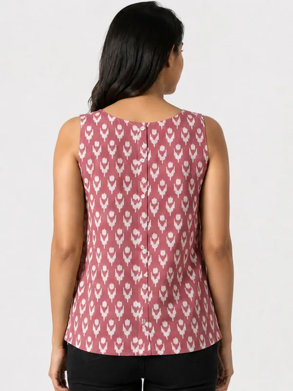 Pink_Ikat_Top_Sleeveless_Cotton_Top
