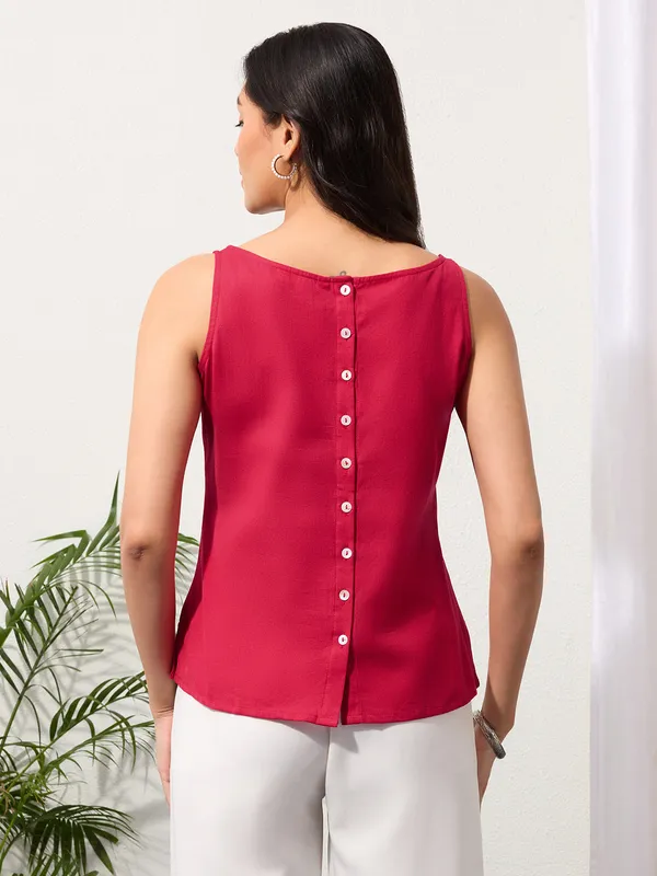 Berry_Red_Cotton_Linen_Embroidered_Top