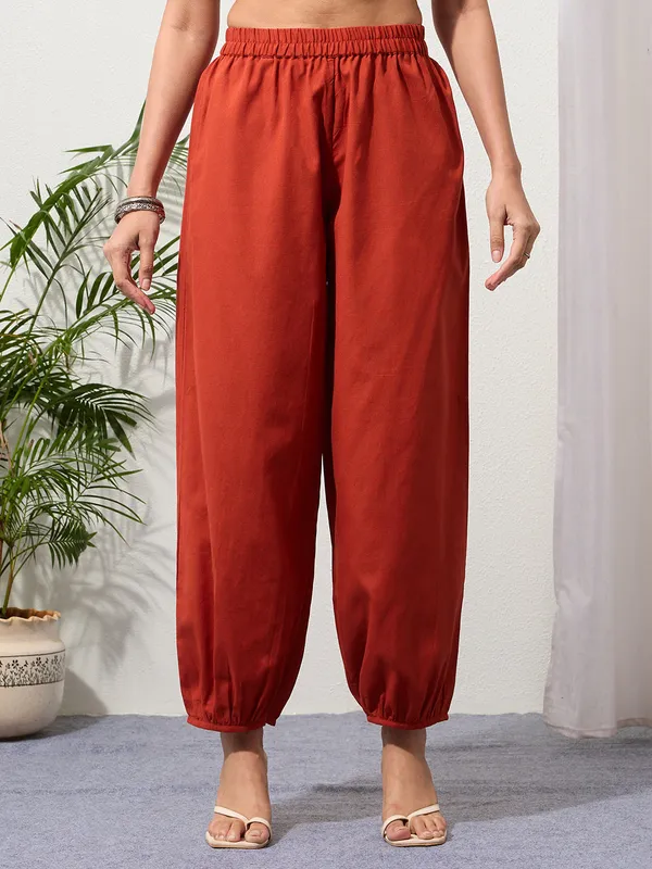 Rust_Cotton_Linen_Piping_Hem_Palazzo_with_Pocket