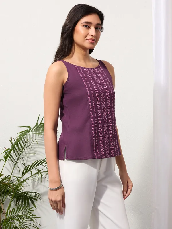 Imperial_Purple_Cotton_Linen_Embroidered_Top