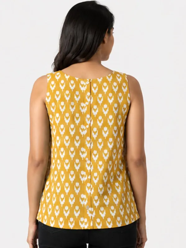 Yellow_Ikat_Top_Sleeveless_Cotton_Top