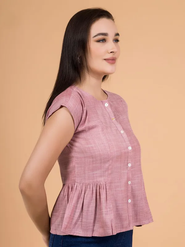 Dawn_Pink_Chambray_Button-Down_Peplum_Top