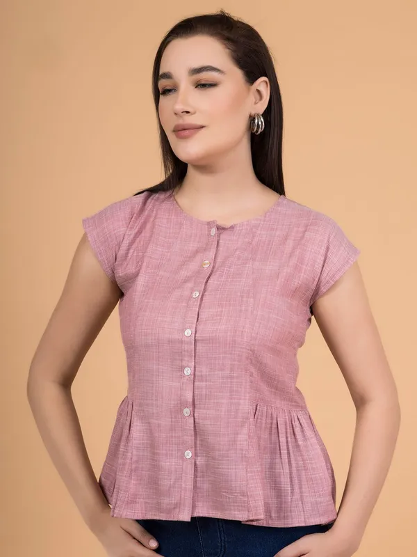 Dawn_Pink_Chambray_Button-Down_Peplum_Top