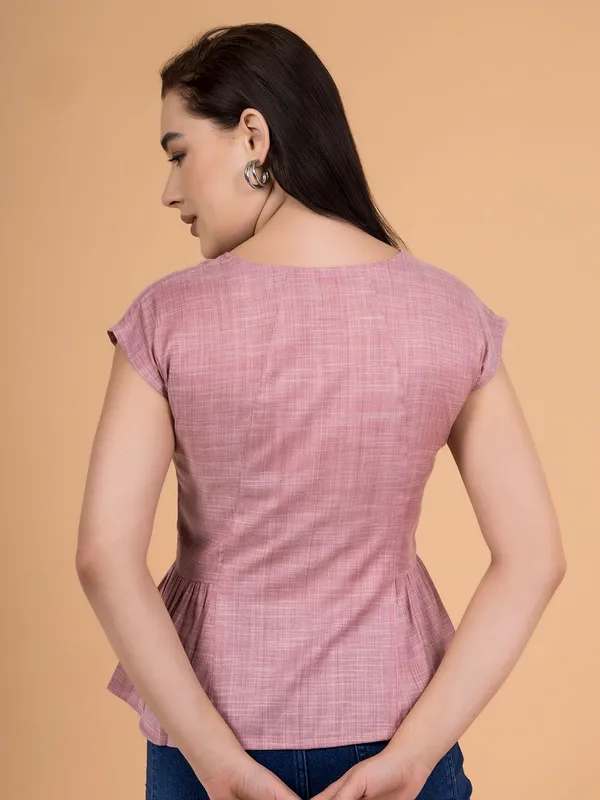 Dawn_Pink_Chambray_Button-Down_Peplum_Top