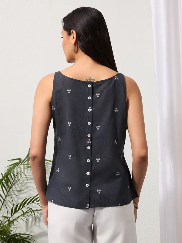 Slate_Grey_Woven_Design_Cotton_Top