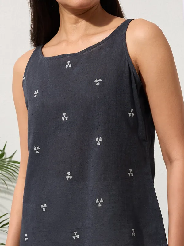 Slate_Grey_Woven_Design_Cotton_Top