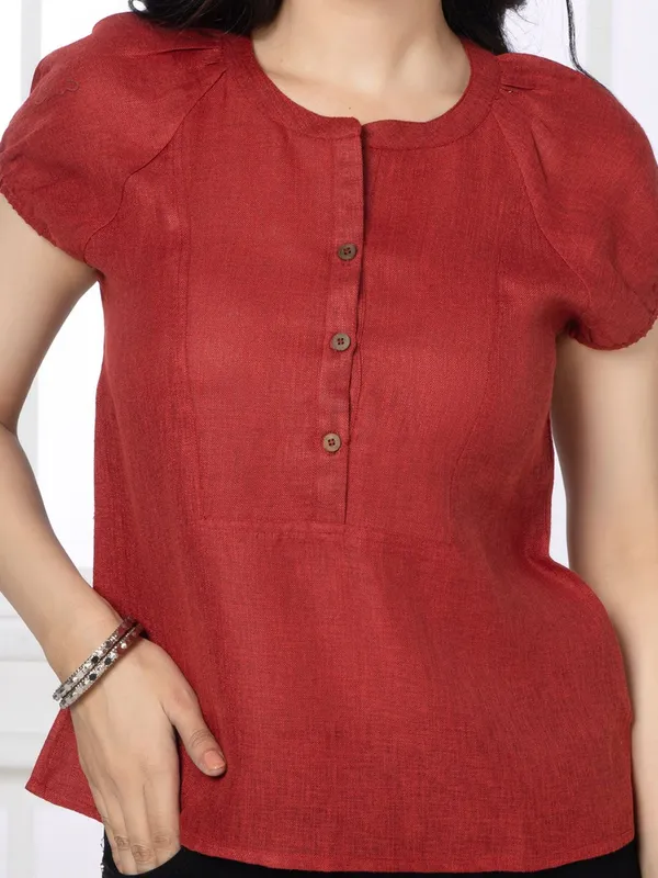 Cherry_Red_Solid_Urban_Grace_Top