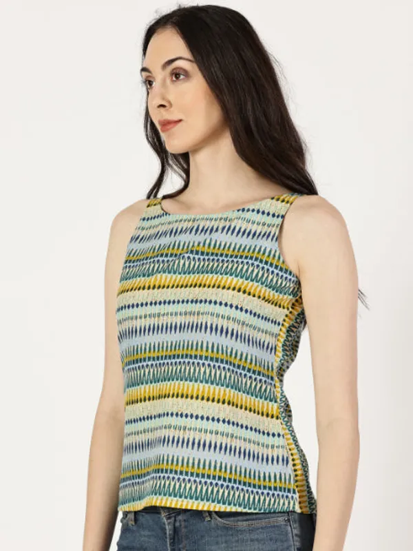 Blue_Aztec_Cotton_Printed_Top
