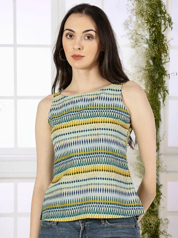 Blue_Aztec_Cotton_Printed_Top
