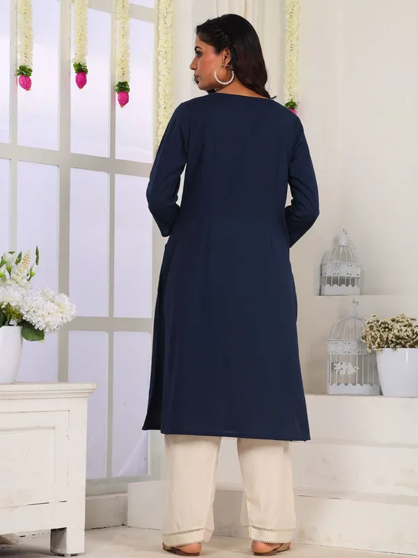 Navy_Blue_Embroidered_Straight_Fit_Kurta