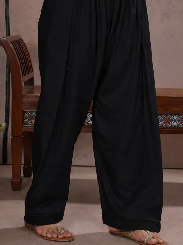 Black_Farshi_Salwar_with_Elasticated_Waist_&_Lace_Detail