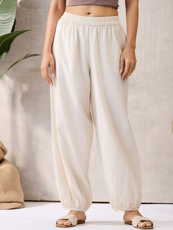 Natural__Ecru_Solid_Harem_Balloon_Pants