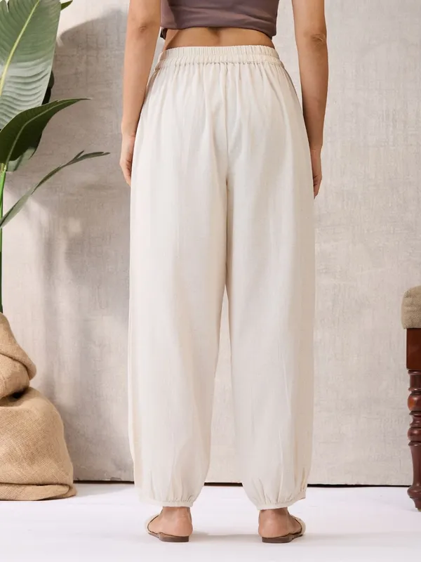 Natural__Ecru_Solid_Harem_Balloon_Pants