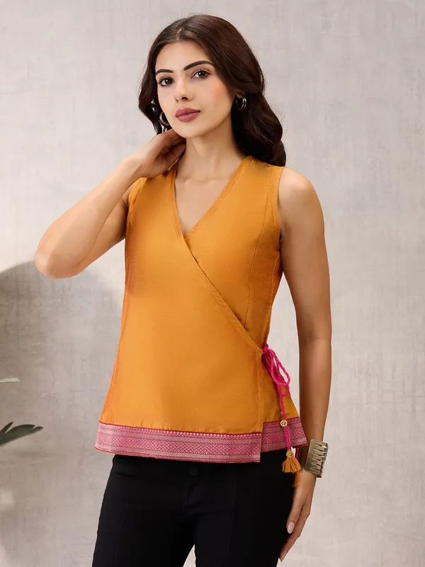 Mustard_Gold_Sleeveless_Wrap_Top_with_Geometric_Border