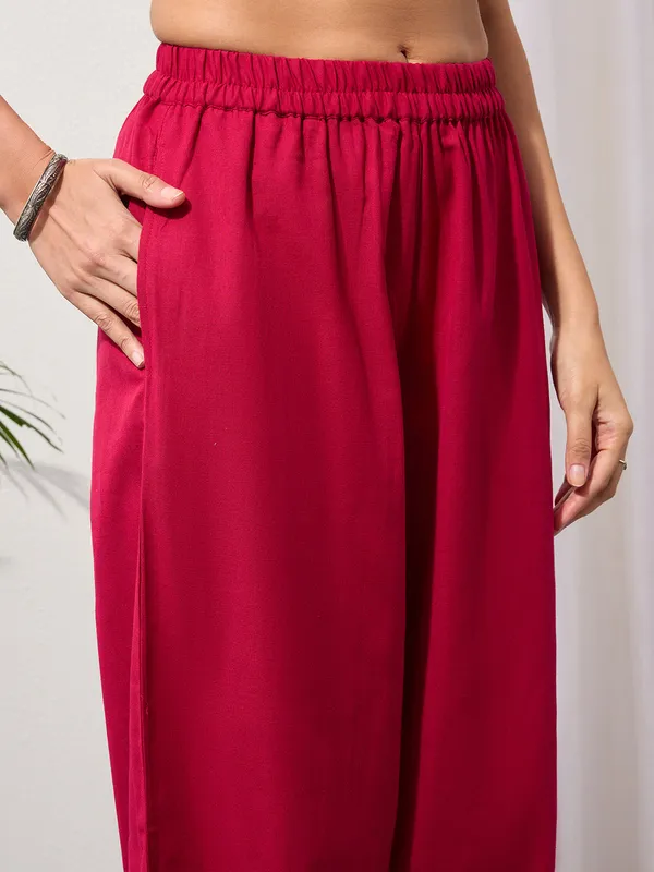 Fuchsia_Cotton_Linen_Piping_Hem_Palazzo_with_Pocket