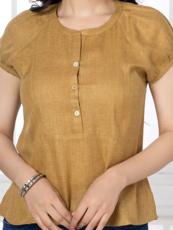 Camel_Brown_Solid_Urban_Grace_Top