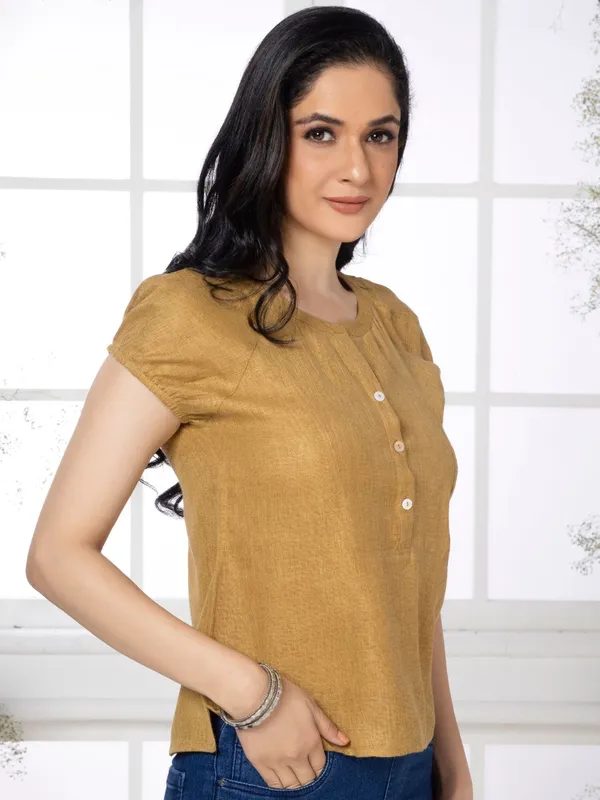 Camel_Brown_Solid_Urban_Grace_Top