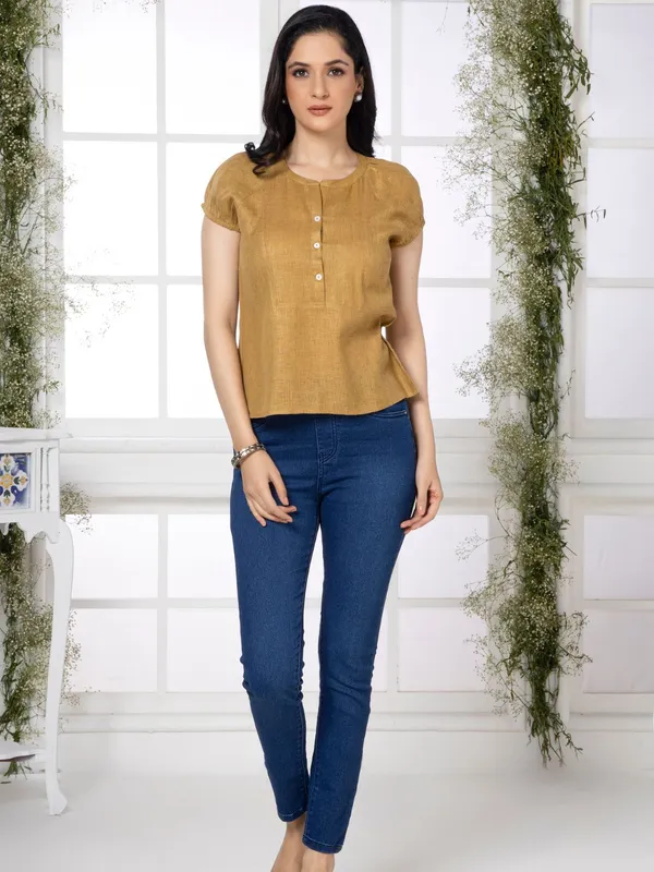 Camel_Brown_Solid_Urban_Grace_Top