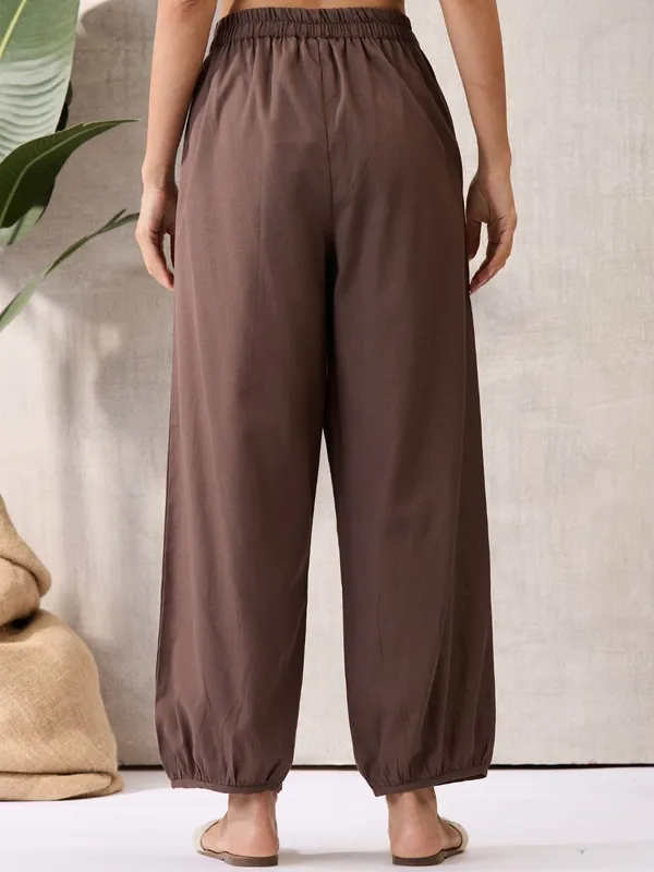 Mocha_Brown_Solid_Harem_Balloon_Pants