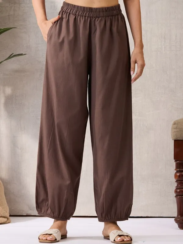 Mocha_Brown_Solid_Harem_Balloon_Pants