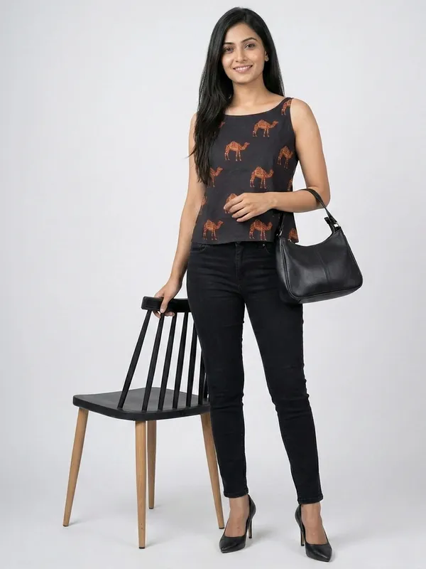 Black_Sanganeri_Camel_Print_Cotton_Tank_Top