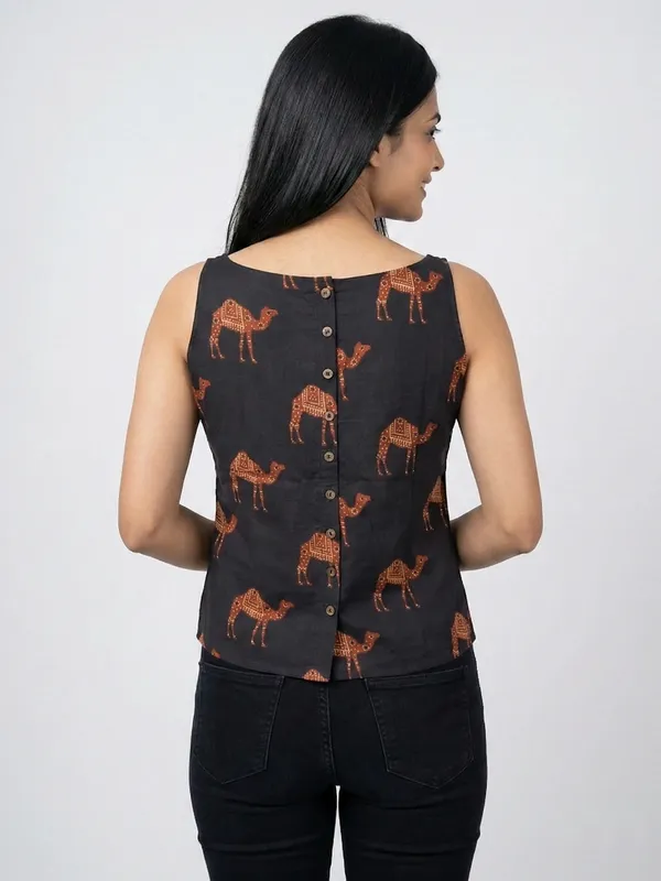 Black_Sanganeri_Camel_Print_Cotton_Tank_Top