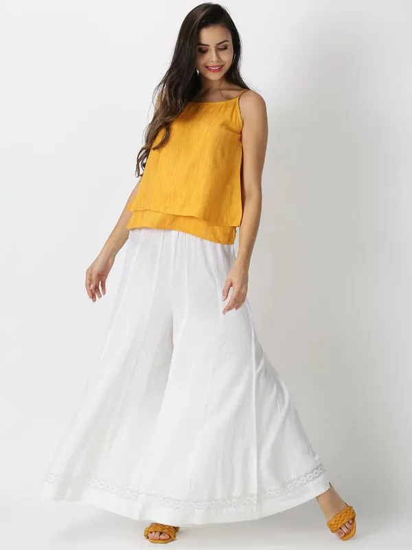 White_Solid_Flared_Palazzo_with_Lace_Inserts_on_Hem