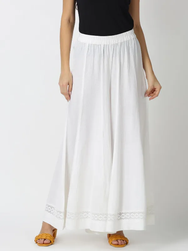 White_Solid_Flared_Palazzo_with_Lace_Inserts_on_Hem