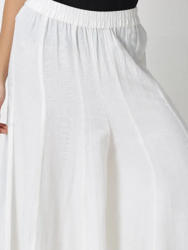 White_Solid_Flared_Palazzo_with_Lace_Inserts_on_Hem