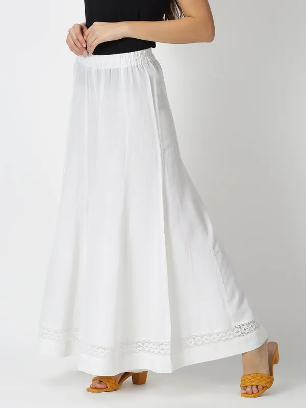 White_Solid_Flared_Palazzo_with_Lace_Inserts_on_Hem