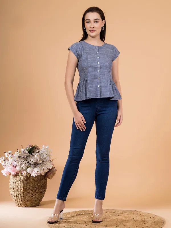 Shadow_Blue_Chambray_Button-Down_Peplum_Top