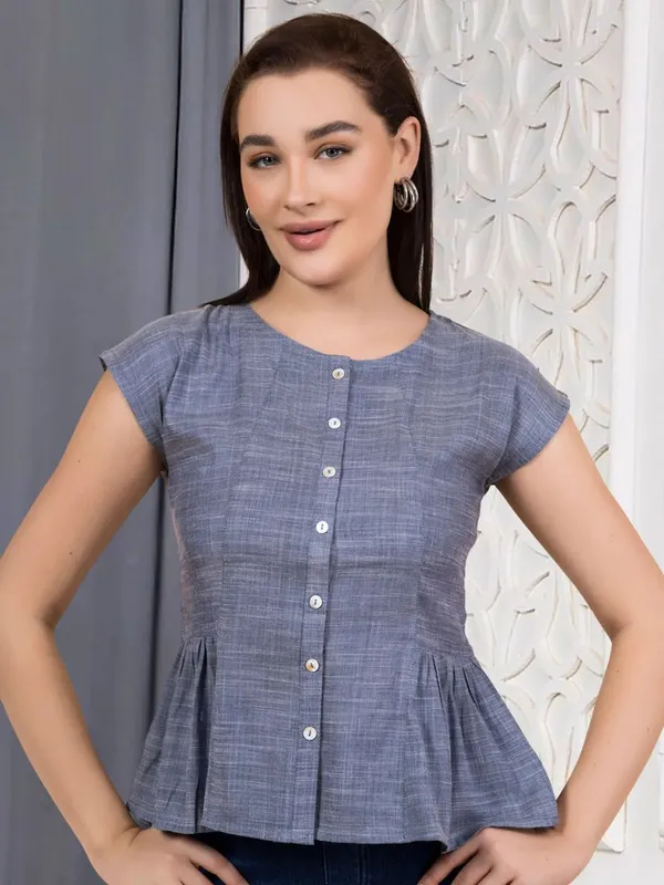 Shadow_Blue_Chambray_Button-Down_Peplum_Top