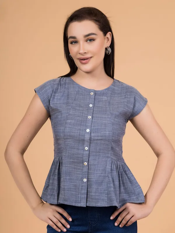 Shadow_Blue_Chambray_Button-Down_Peplum_Top