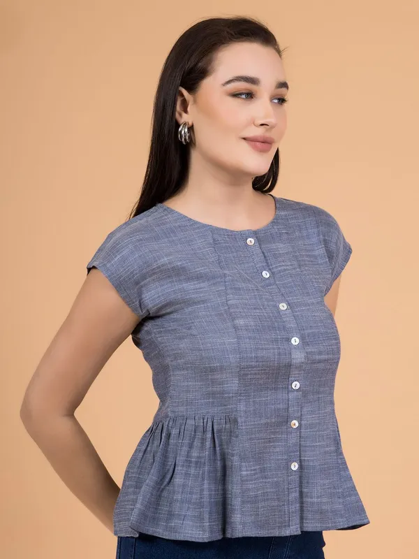 Shadow_Blue_Chambray_Button-Down_Peplum_Top