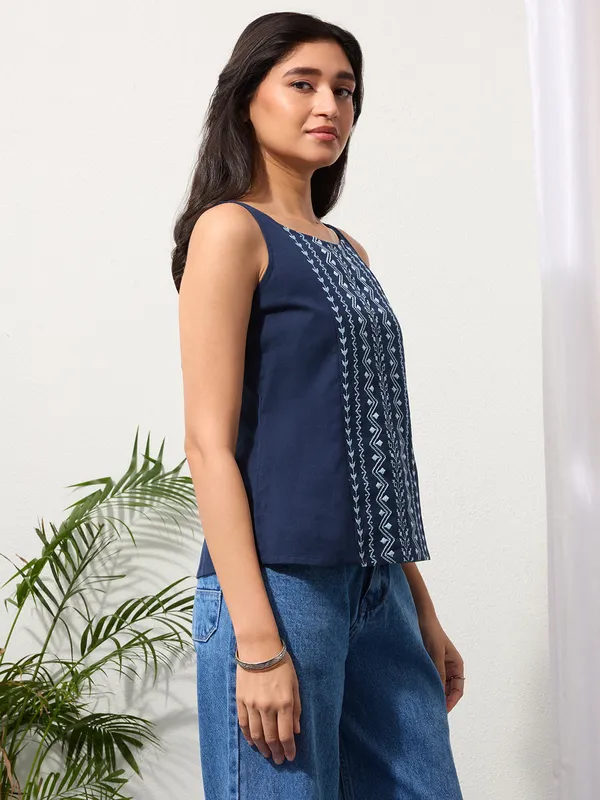 Midnight_Indigo_Cotton_Linen_Embroidered_Top