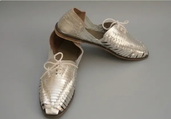 Silver_Woven_Lace_Up_Flat_Sandals_for_Men