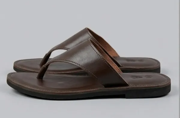 Brown_Leather-Style_Thong_Sandals_for_Woman