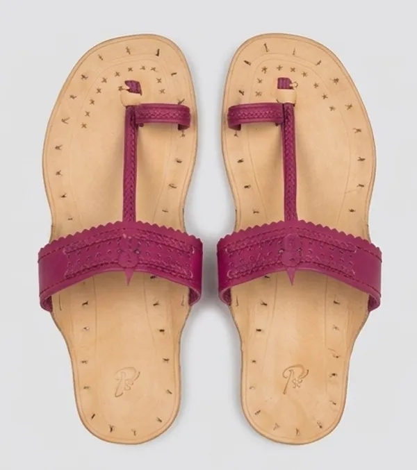 Magenta_Embroidered_Flat_Sandals_for_Woman