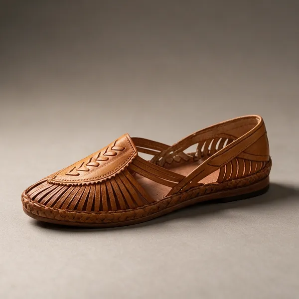Tan_Woven_Kolhapuri_Sandals__For_Men