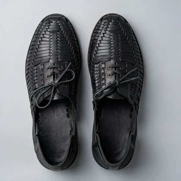 Black_Woven_Lace-Up_Shoes__For_Men