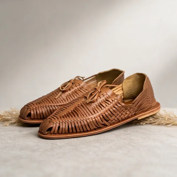Brown_Woven_Lace-Up_Casual_Shoes__For_Unisex