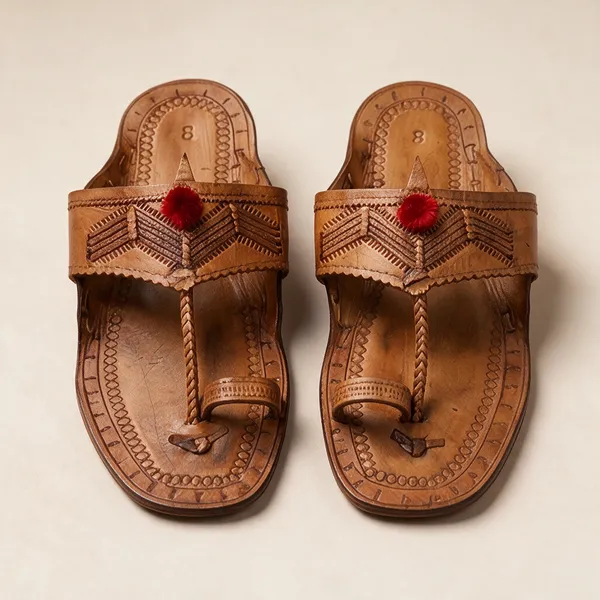 Brown_Embossed_Traditional_Sandals__For_Men